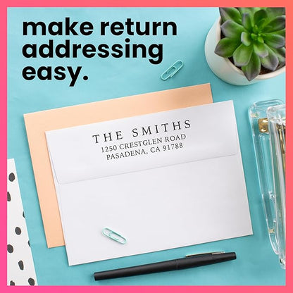 ExcelMark Personalized Return Address Stamp – Custom Self Inking Rubber Stamp (Large, Simple Classic)