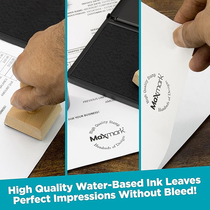 MaxMark Premium Refill Ink with Control Tip Bottle for Self-Inking Stamps, Green Color - 2 oz.