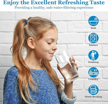 20 Micron String Wound Whole House Water Filter 10" x 2.5", 10-inch Universal Sediment Pre-Filters for Well Water, Replacement Cartridge for FXWSC, CW-F, CW-MF, 1SS, W5W, AO-WH-PRE-R2, 6-Pack