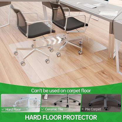 100pointONE Office Chair Mat for Hardwood Floor, 53" x 45" Clear Desk Chair Mat for Hard Floors, Easy Glide Computer Chair Floor Mat for Home Office Rolling Chairs