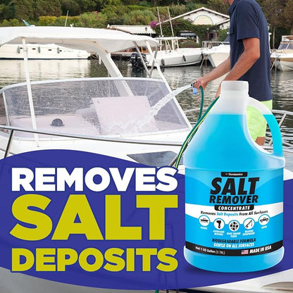 Durabasics Salt Remover Flush Kit with High-Pressure Hose with [1 Gallon] Salt Remover Concentrate - Marine Engine Flush for Baots - Perfect for Outboard Motor Flush & Washing Salt Deposits