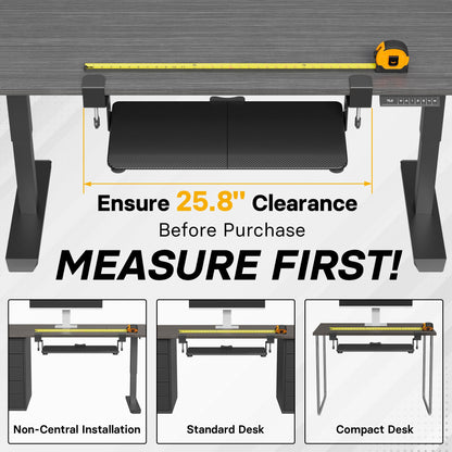 KMT01-PJ Under Desk Keyboard Tray, Pull-Out Keyboard & Mouse Platform with C-Clamp, 20 x 11.8 in Space-Saving Ergonomic Slide-Out Drawer, Black Carbon Fiber