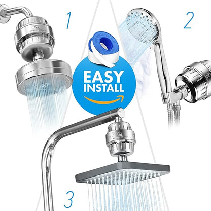 AquaHomeGroup 20 - Stage Replacement Premium Filter Cartridge 4-pack (No Housing), Compatible with Any Shower Filter of Similar Design 15 and 20 stages