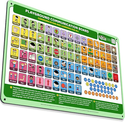 Weather-Proof Aluminum School Playground Communication Board for Autism - Outdoor Inclusive Communication Aid, Lightweight & Durable for Autism & Inclusive Play