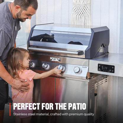 4+1 Liquid Propane Gas Smart BBQ Grill, 4 Burners & 1 Side Burner, Denali 405 Stainless Steel with Smart technology, Knob Controls, Outdoor Use