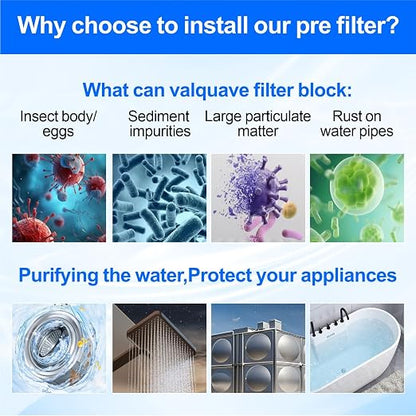 Whole House Water Filter, 40-50 Micron Spin Down Sediment Prefilter System, 1" MNPT + 3/4" FNPT,BPA-Free Lead-Free Heavy Duty Brass
