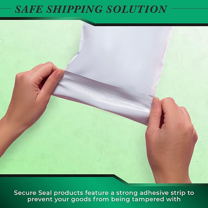 100 Pack Secure Seal White Poly Mailers - 26x32 Safe Shipping Bags - E-Commerce Self Sealing 2 Mil Poly Envelopes