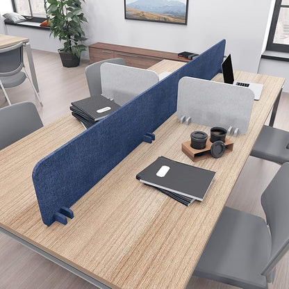 Escape 12" Freestanding Desk Divider | Eco-Friendly Acoustic Privacy Screen | Noise Reducing Desk Partition | 47" Wide | Sky Blue