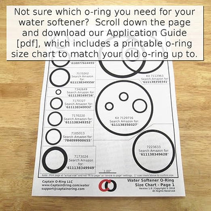 Water Softener O-Ring Seal Kit, 4-Pack (Part: 7337571, 7170288, STD302213, WS03X10025)