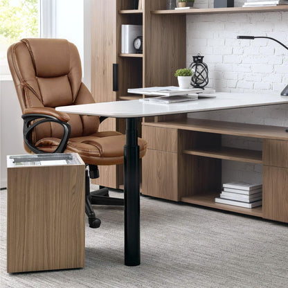 Office Executive Chair High Back Adjustable Managerial Home Desk Chair, Swivel Computer PU Leather Chair with Lumbar Support (2, Light Brown)