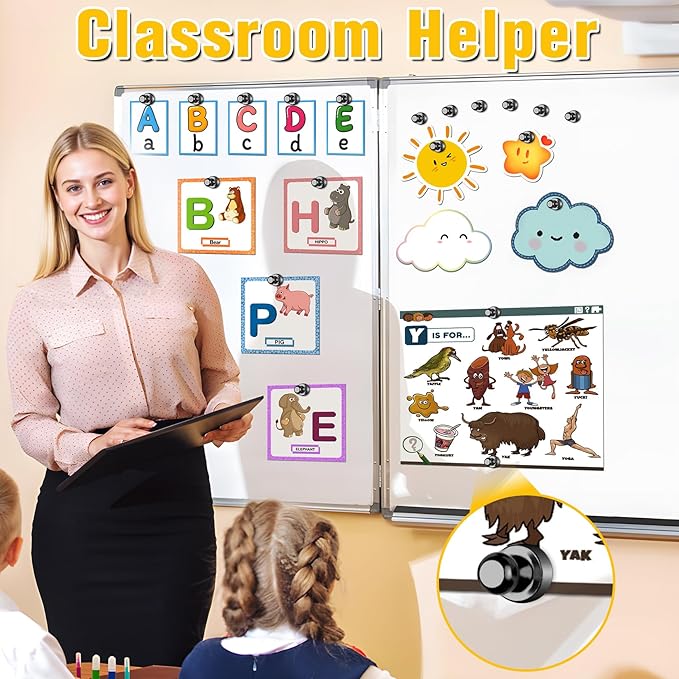 VNDUEEY 120 Pack Black Fridge Magnets, Whiteboard Magnets, Small and Strong Magnet Refrigerator, Locker Magnet for Kitchen, Office, School, Adults