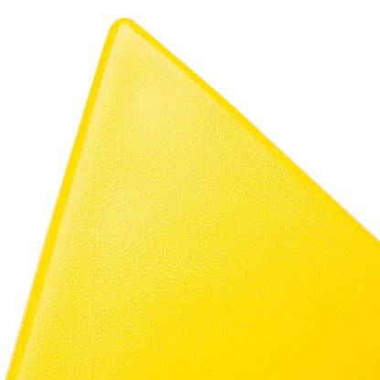 15.75" Triangular Side Table, Stackable Plastic Accent End Table for Indoor & Outdoor Use, Weather-Resistant Modern Patio & Living Room Table, Set of 2, Yellow