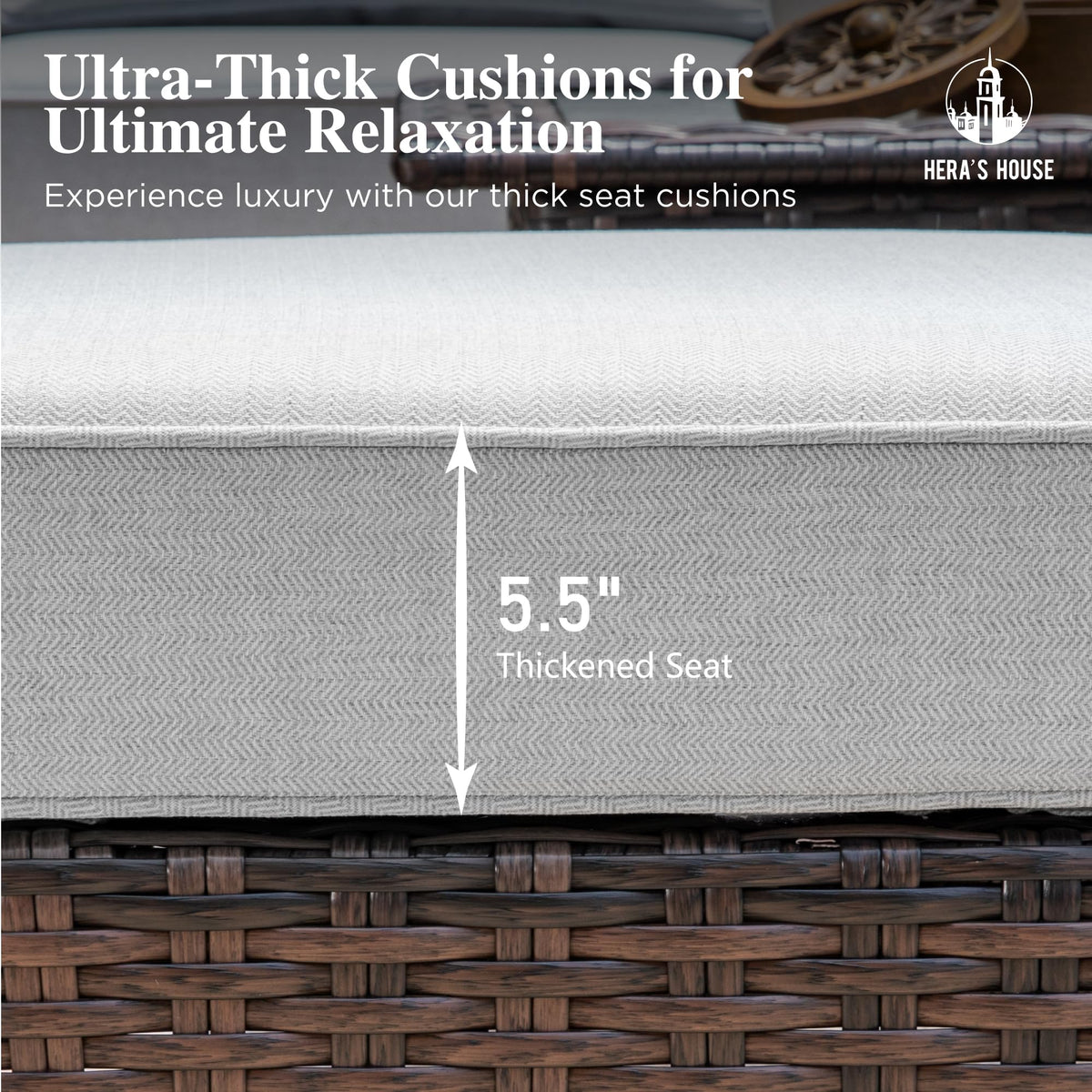 High Back Outdoor Swivel Chairs with 5.5" Thick Cushions, Wicker Rattan Patio Chairs Set of 2, Porch Deck Balcony Backyard Furniture, Grey