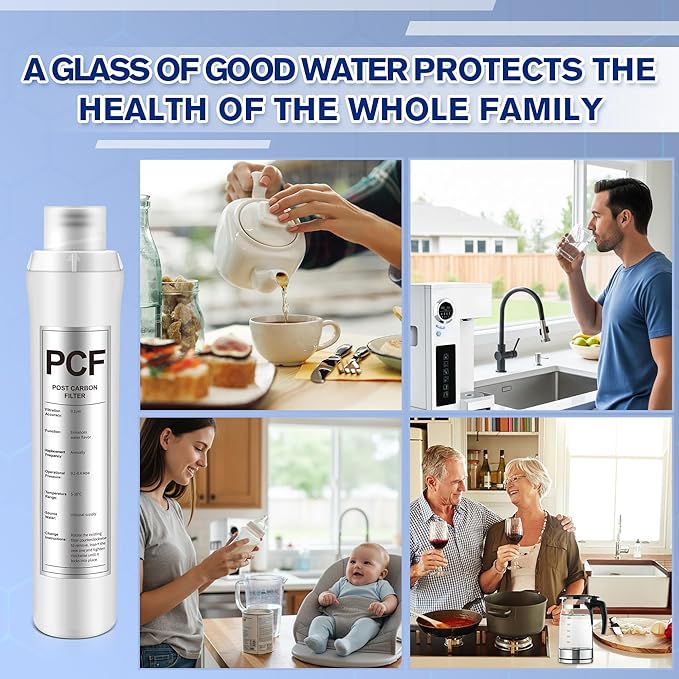 1 Pack PCF Water Filter Replacement Compatible with Bluevua RO100ROPOT, 1 PCF Water Filters, Improved Drink Quality, Easy to Replace for Household Daily Use Drinking