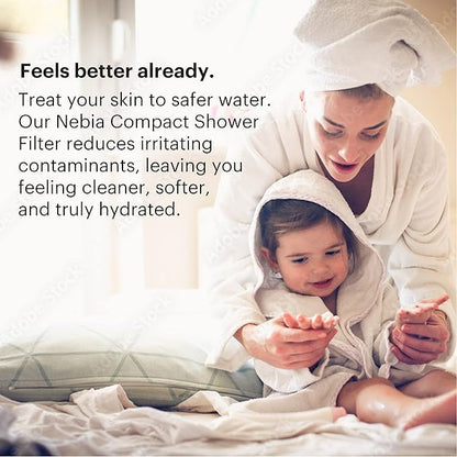 Brondell Shower Filter VivaSpring, Compact Brushed Nickel – High Output, 100% High-Purity KDF Filtration, With FF-30 Filter Cartridge, Filtered Shower Water for Healthier Skin & Hair