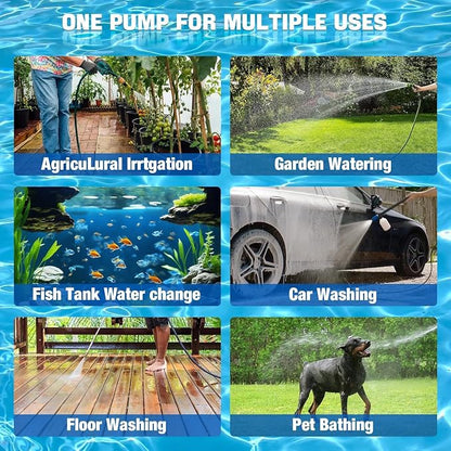 M18 Battery Water Pump, Cordless Submersible Utility Pump, High Flow Water Transfer Pump for Milwauke M-18 Battery, Ideal for Pool, Hot Tub, Tank Draining, Outdoor Camping & Household Water Removal