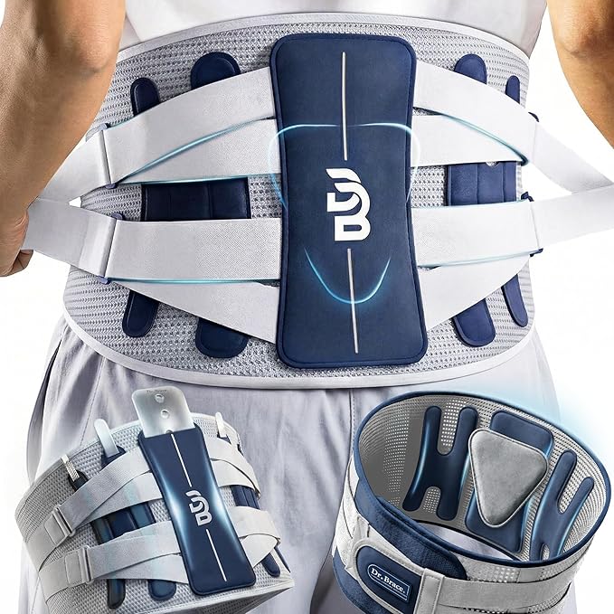 DR. BRACE® Lower Back Brace for Men & Women for Lower Back Pain Relief, Revolutionary Versatile Splints System & Removable Lumbar Pad, Adjustable & Breathable Back Support Brace (35.4-41.3″)