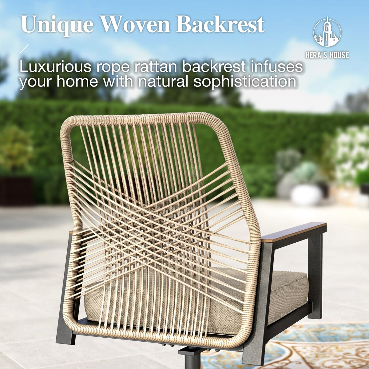 9 Pieces Outdoor Dining Set, Patio Table and Chairs for 8, 8 x Cushioned Rattan Patio Chairs and 1 x 83 Large Rectangle Dining Table, Outdoor Dining Table Set for Lawn Garden