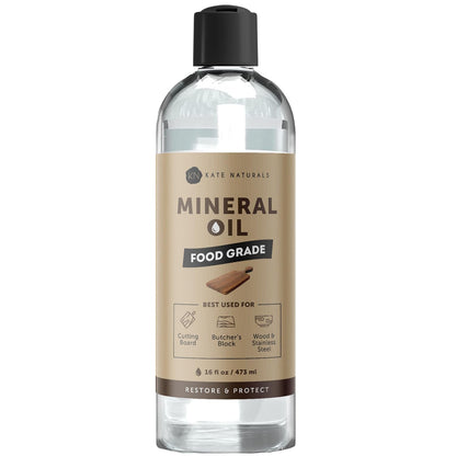 Mineral Oil for Wood Cutting Board, Butcher Block, and Knife. Food Grade Mineral Oil for Wooden Cutting Board & Utensils (16Oz, Food Safe)