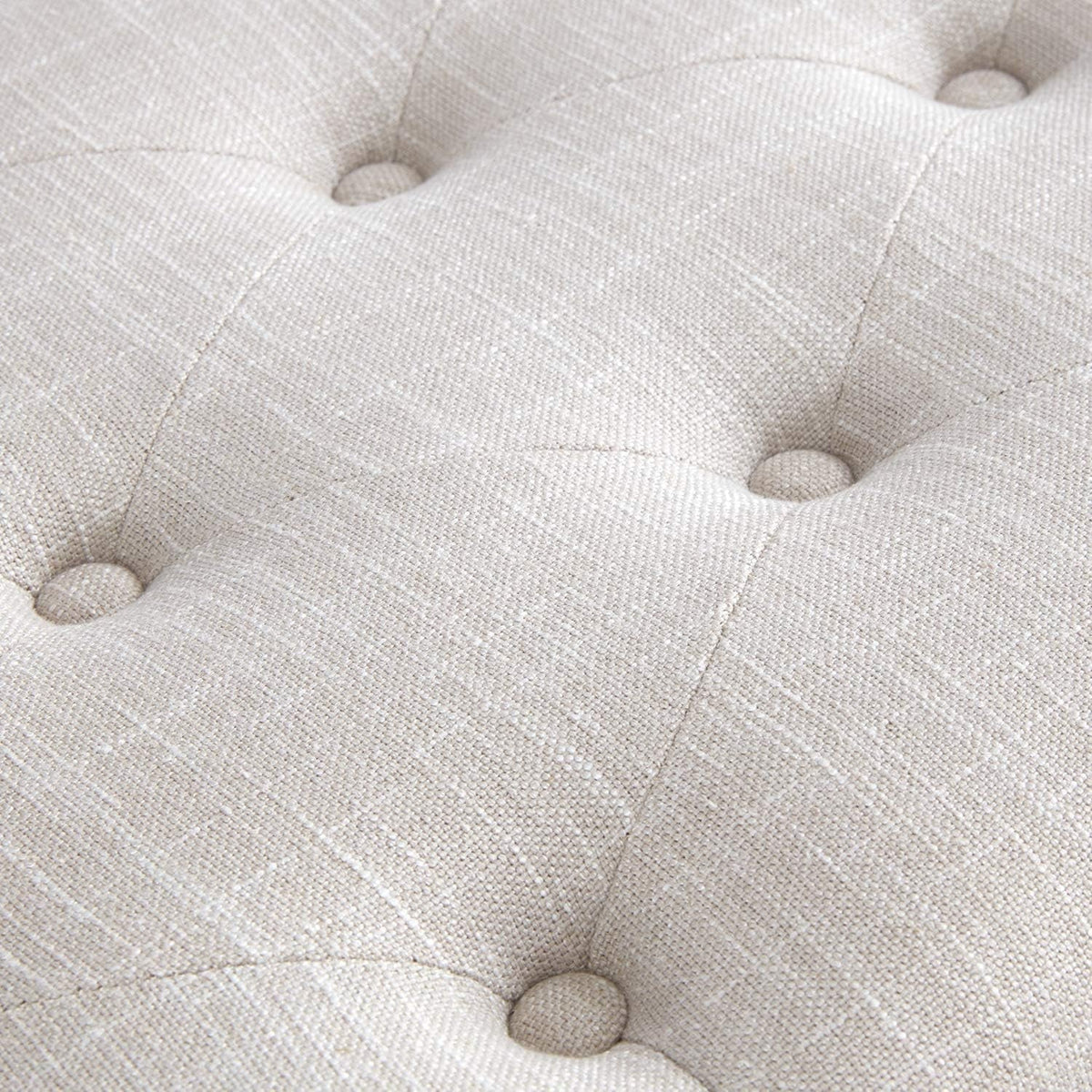 Bedroom Bench for End of Bed, Upholstered Dining Seat for Kitchen, Button-Tufted Ottoman Bench for Entryway and Living Room, Beige