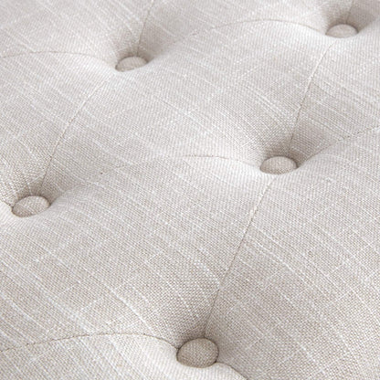 Bedroom Bench for End of Bed, Upholstered Dining Seat for Kitchen, Button-Tufted Ottoman Bench for Entryway and Living Room, Beige
