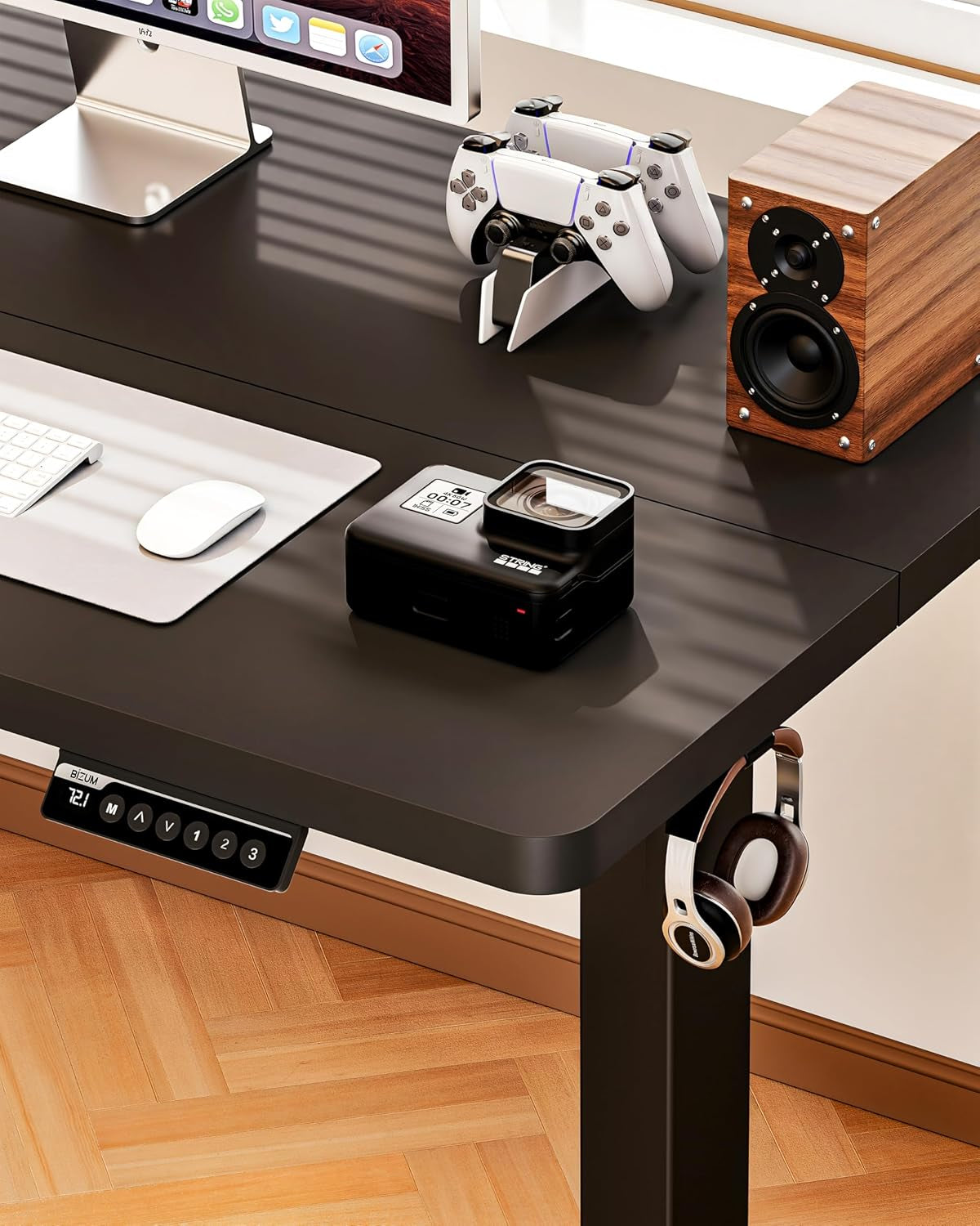 Electric Standing Desk with 3 Memory Presets and Quiet Motor, Black