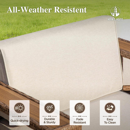 Patio Furniture Sets for Backyard Lawn Garden, All Weather Couch Set with 5.3" Widened Armrest, 10" Ultra Thick Cushion