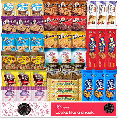 Cookies Individually Wrapped Variety Pack - Cookies Bulk Assortment Care Package Sampler Gift Box (45 Count)