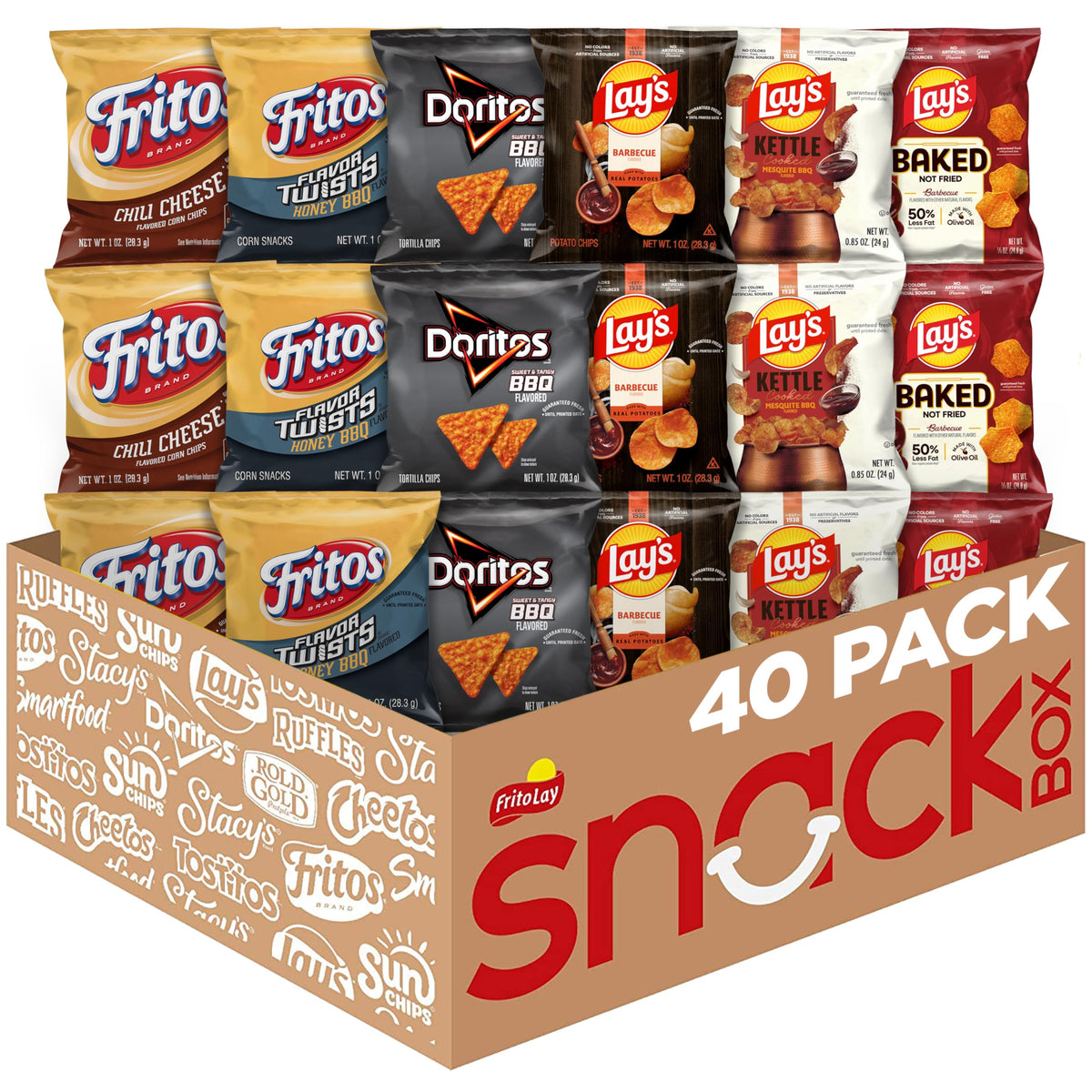 Frito Lay Backyard Barbecue Mix Variety Pack, 3.46 Pounds, (Pack of 40)