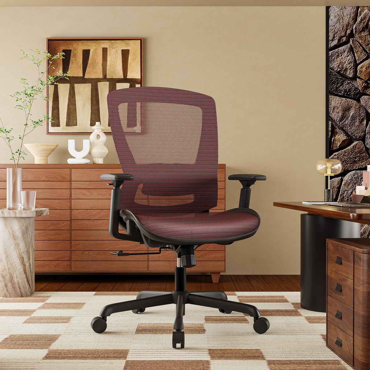 Office Chair,Ergonomic Computer Desk Chair,Sturdy Task Chair- Adjustable Lumbar Support & Armrests,Tilt Function,Comfort Wide Seat,Swivel Home Office Chair