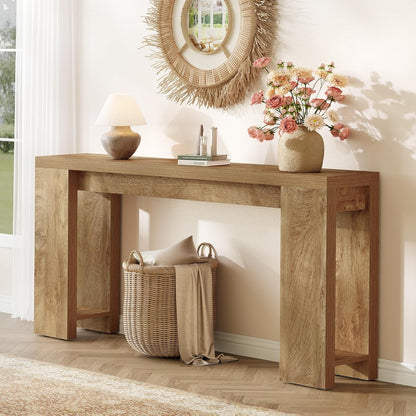 70.9-Inch Long Console Table, Narrow Sofa Table behind the Couch, Farmhouse Console Table for Living Room, Entryway, Hallway