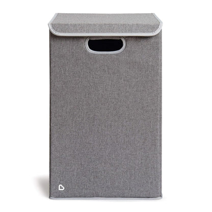 Laundry Hamper for Baby and Kids, Collapsible Nursery Organizer with Lid, Grey