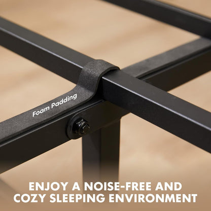 Twin Size Metal Platform Bed Frame - Mattress Foundation with Headboard and and Footboard, No Box Spring Needed with 700LBS Sturdy Wooden Slats Support, Noise Free, Easy Assembly