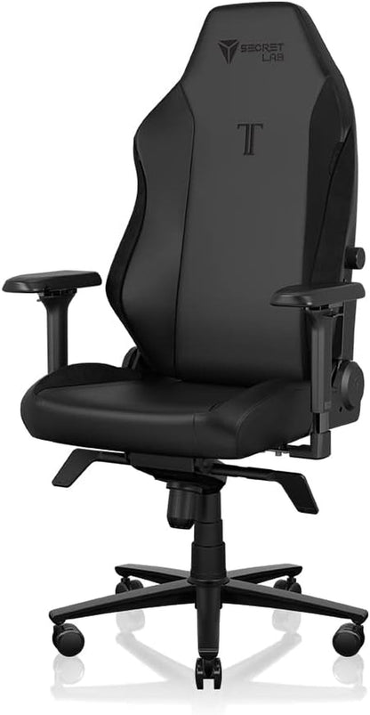 Titan Evo Classic Gaming Chair - Reclining, Ergonomic & Heavy Duty Computer Chair with 4D Armrests, Magnetic Head Pillow & Lumbar Support - Big and Tall 395 Lbs - Black - Leatherette