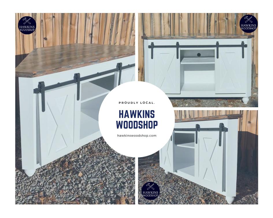 Made in USA, Made to Order, Sliding Barn Door TV Consoles