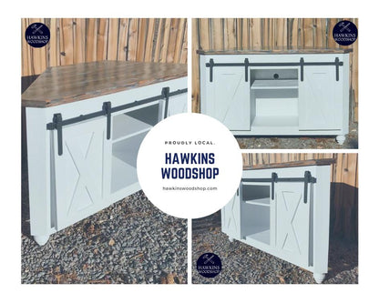 Made in USA, Made to Order, Sliding Barn Door TV Consoles