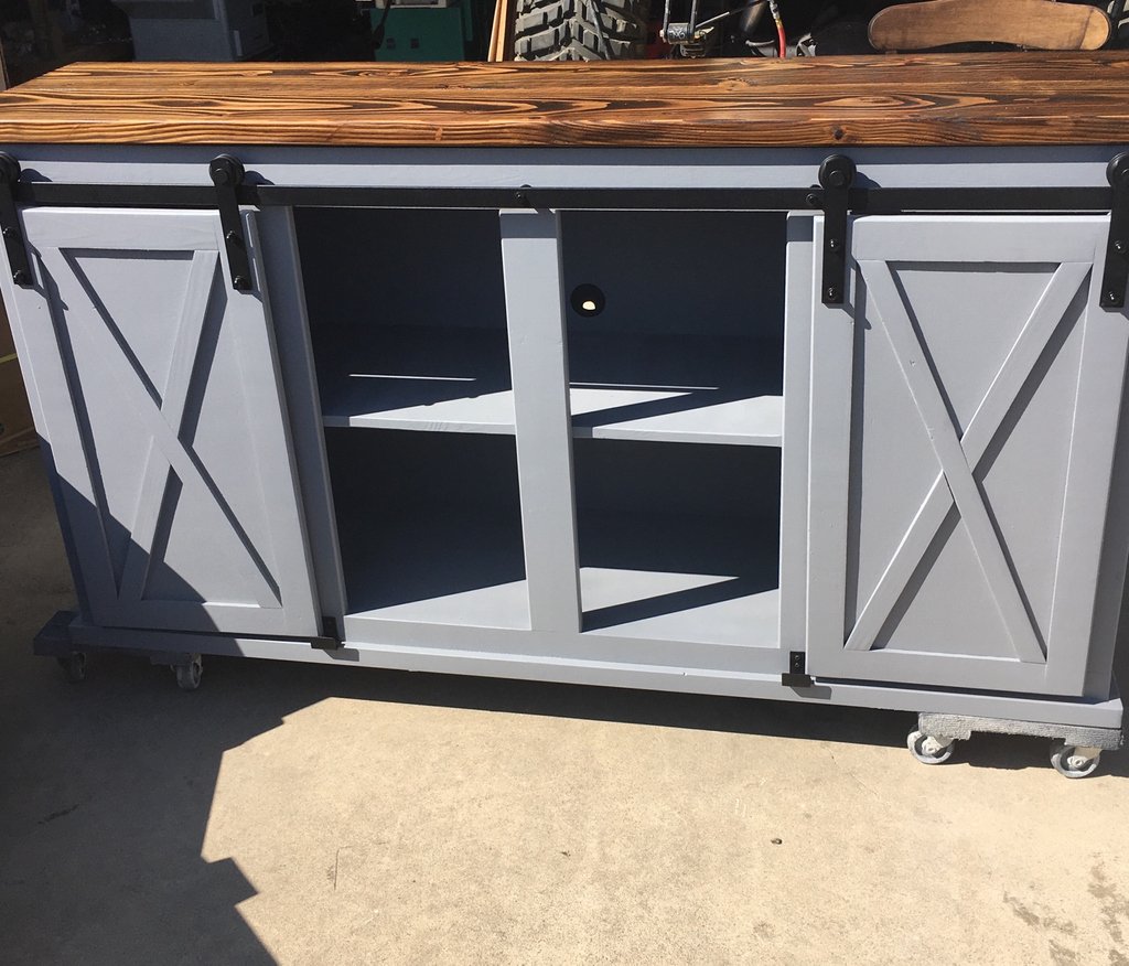 Made in USA, Made to Order, Sliding Barn Door TV Consoles