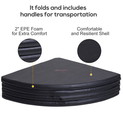Pole Dance Mat, 2"T x 5'W Folding Pole Crash Mat for Home, Lightweight and Foldable, Black