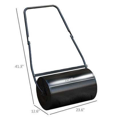 38L Heavy Duty Push/Tow Behind Lawn Roller, U-handle Garden Roller Filled with Water or Sand