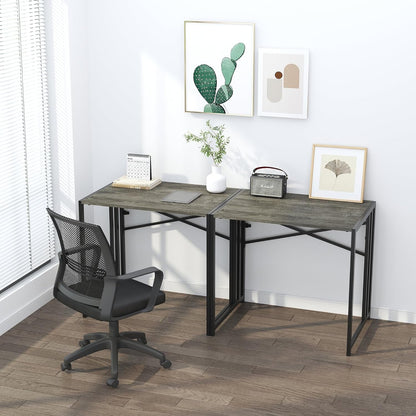 Folding Desk 40 Inch Writing Gaming Computer Camping Desk, No Assembly Required Home Office Table, Black