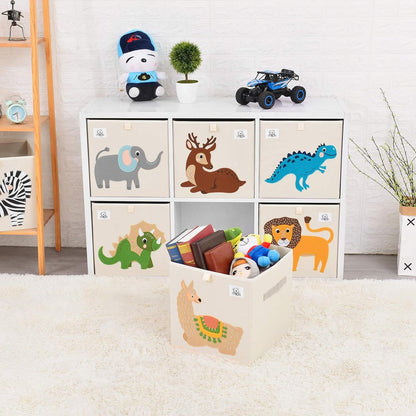 Foldable Animal Cube Storage Bins Fabric Toy Box/Chest/Organizer for Toddler/Kids Nursery, Playroom, 13 Inch (Triceratops)