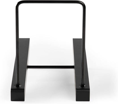 the Stand – Tabletop Vinyl Record Holder & Organizer - Holds 25+ Records, Smart Black Metal Accents, Easy No-Tool Assembly, Stylish Display for Lps (Espresso)
