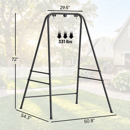 Hammock Chair Stand  Indoor and Outdoor Use with Anti-Slip Foot Pads, 2 Carabiners, Black