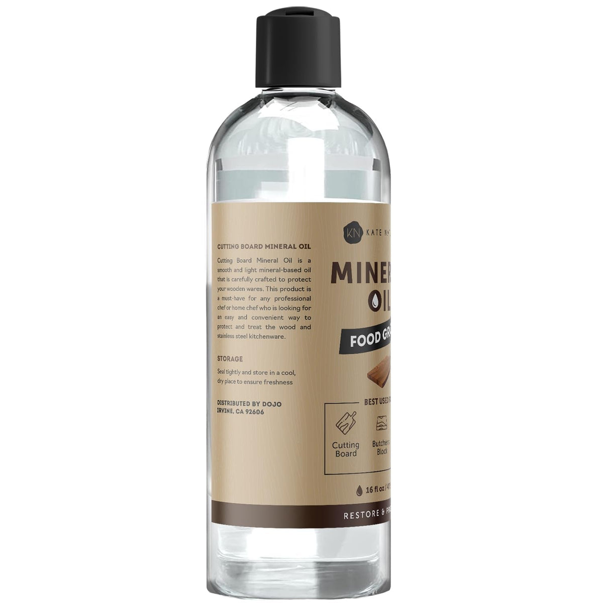Mineral Oil for Wood Cutting Board, Butcher Block, and Knife. Food Grade Mineral Oil for Wooden Cutting Board & Utensils (16Oz, Food Safe)