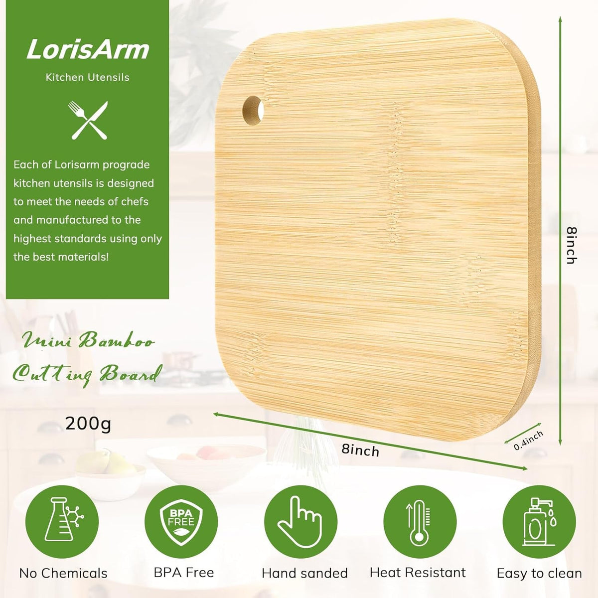 Small Bamboo Wood Cutting Board 8"Mini Lightweight Wooden Chopping Boards for Fruit, Vegetable, Camping Trip.