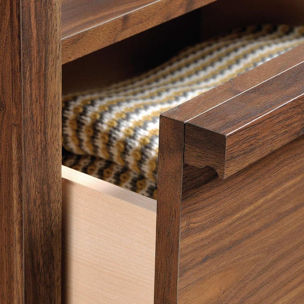 Harvey Park Night Stand with Easy Gliding Drawer, Walnut Bedside Table - Grand Walnut Finish