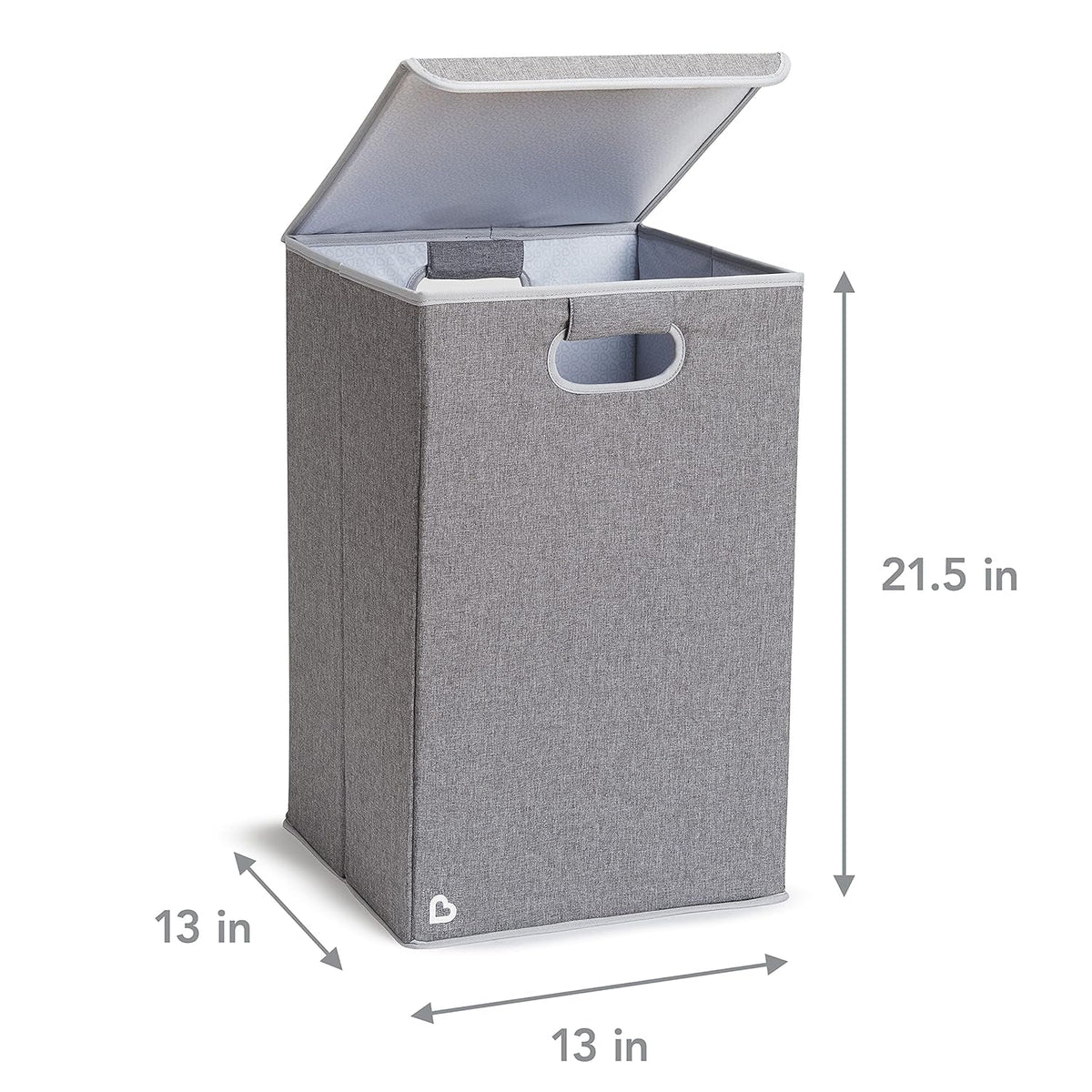 Laundry Hamper for Baby and Kids, Collapsible Nursery Organizer with Lid, Grey