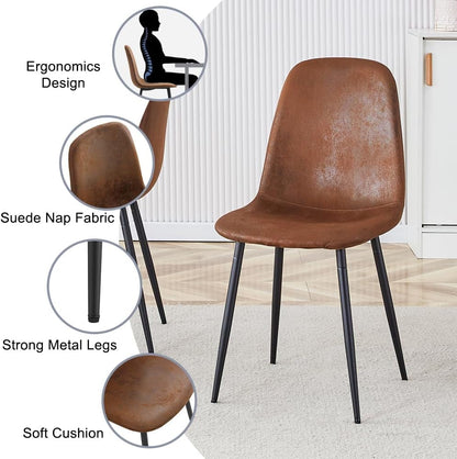 Dining Table Set for 4, Modern 55'' Wood Dinette Table Set for 4 with Fabric Dining Chairs,Table and Chairs Set of 4,Ideal for Kitchen Dining Room