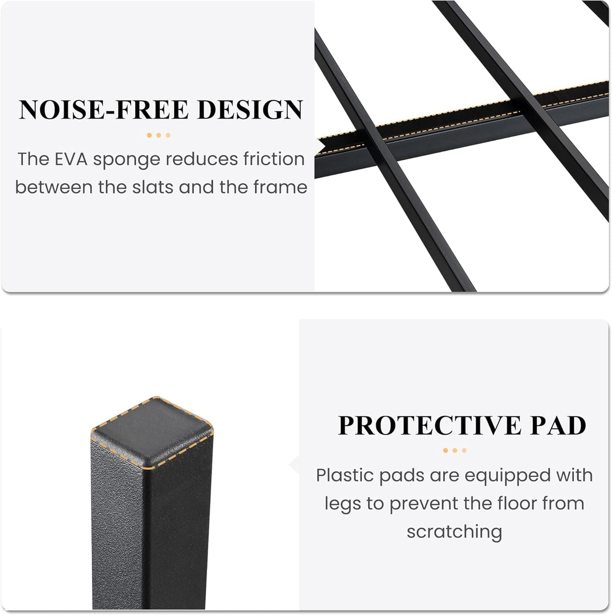 14 Inch Queen Size Metal Platform Bed Frame with Wooden Headboard and Footboard, Mattress Foundation, No Box Spring Needed, Large under Bed Storage, Non-Slip without Noise, Black Oak
