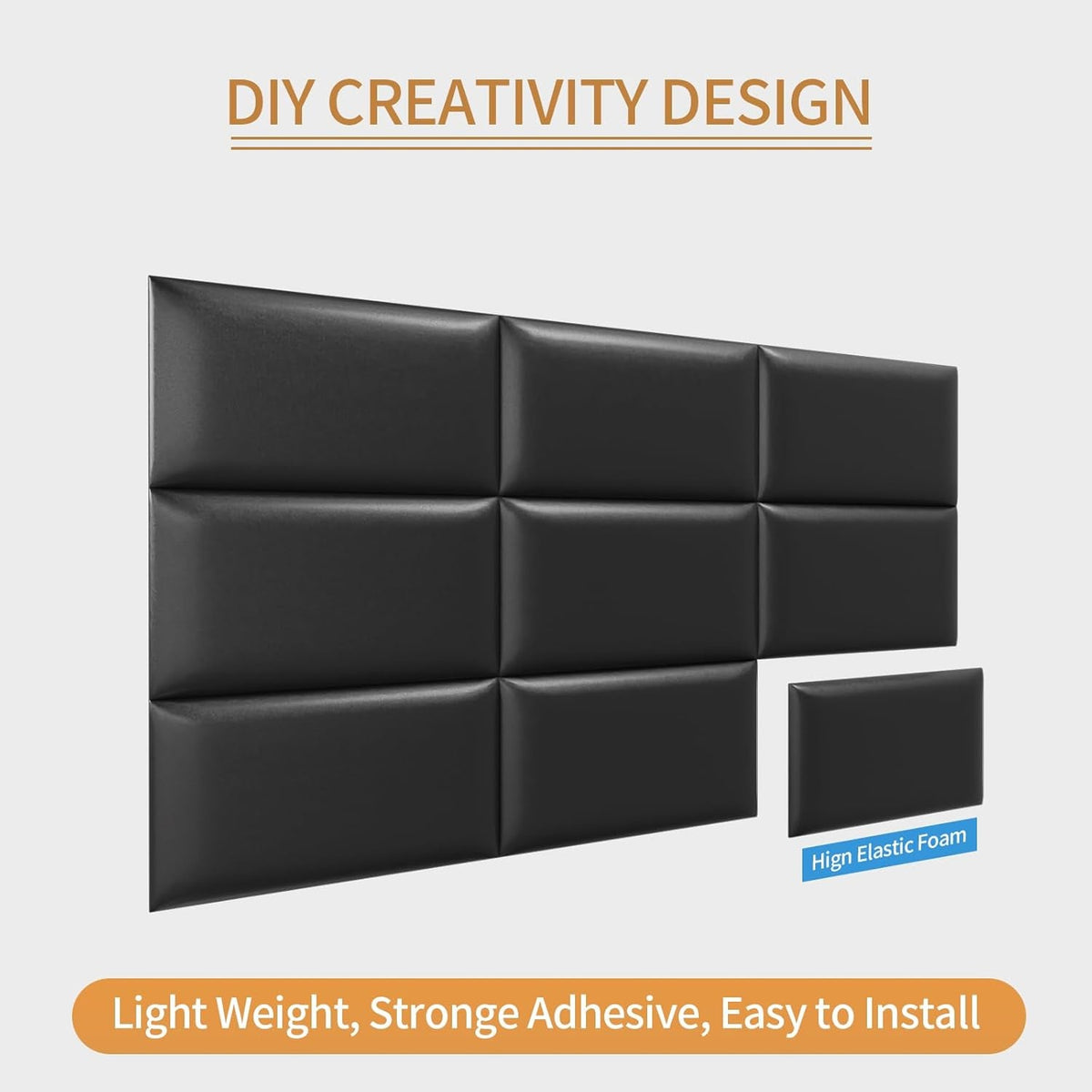 Twin Headboards, Self-Adhesive 3D Panels, Upholstered Wall Panels for Bedroom/Living Room (6 Pieces 9.84 in X 23.6 In)